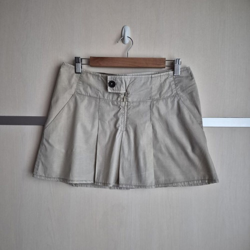 Mini skirt beige with pleats used, size M