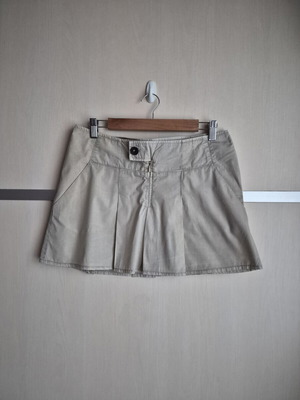 Mini skirt beige with pleats used, size M