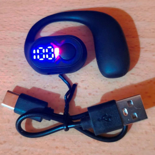 Wireless Open-Ear Bluetooth Headset with Clip and Touch Control, New