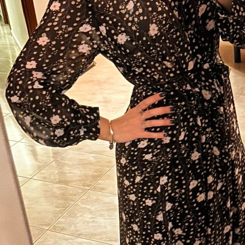 Floral dress semi-transparent with wide fit like new