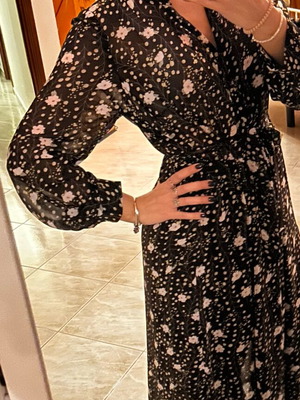 Floral dress semi-transparent with wide fit like new