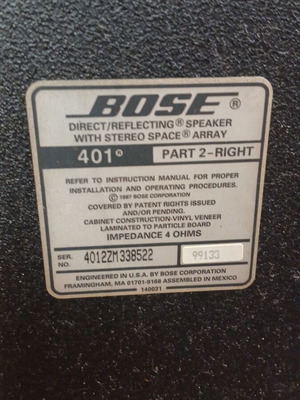Ηχειο Bose 401 δεξι μεταχειρισμένο με ζημιές στο ξύλο