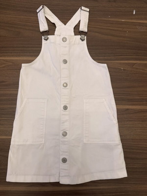 H&M white cotton dress salopette for girls 7-8 years like new