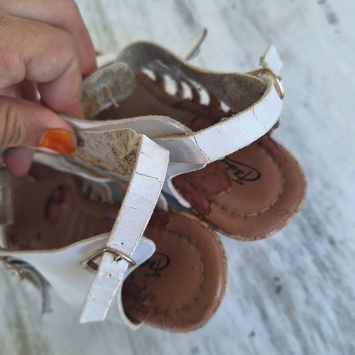 Platform sandals Fashion Icon used, white straps, cork sole, size 41