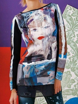 Denny Rose blouse used, blue and black, size S