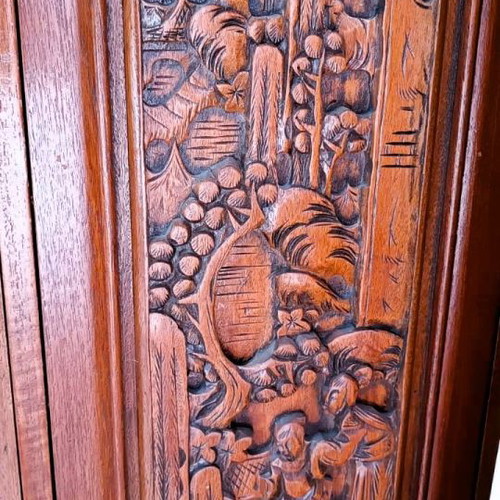 Vintage Chinese hand carved wooden bar used