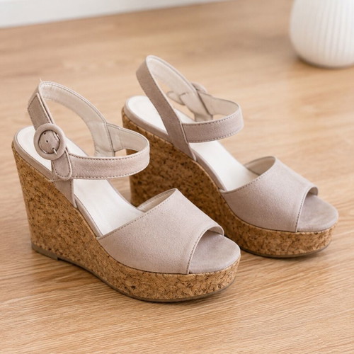A To Z Greek women's sandals used, size 38, pink, platform 9 cm heel