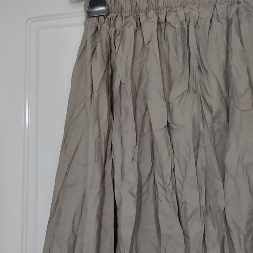 Maxi beige boho crinkled pleated skirt high waist A-line