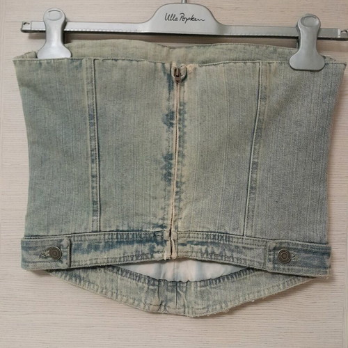 Zara denim corset bustier size M like new with zipper