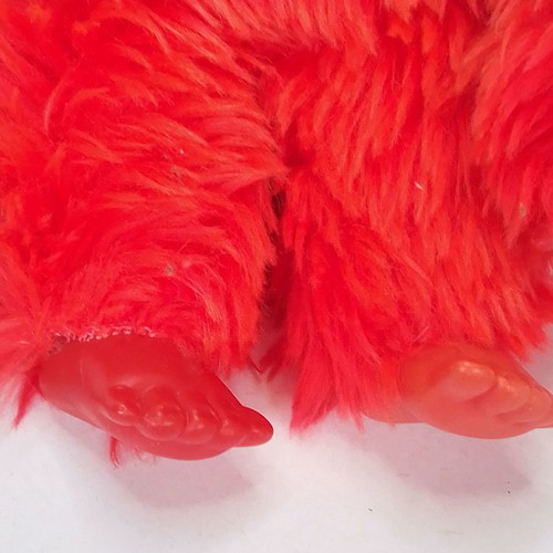 Vintage Monchhichi Old Red Devil Doll used, 70s, height 22 cm