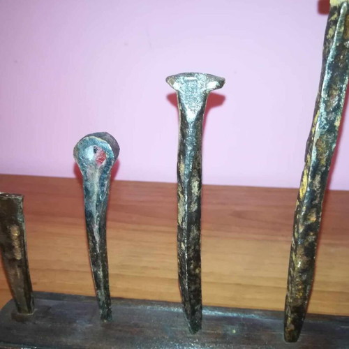 Forged nails used from kiln, 19th century collection
