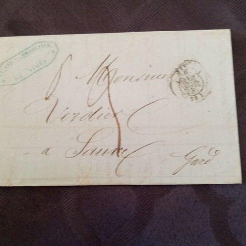 French letter from 1848 used with two stamps, financial correspondence