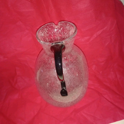 Water jug with blown glass like new, height 20.5cm