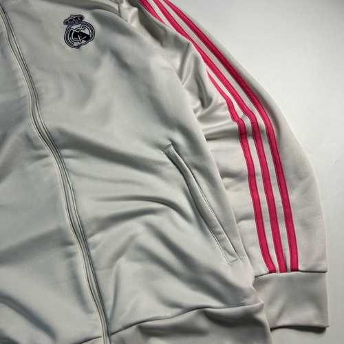 Adidas Vintage Real Madrid Y2k 2020-2021 Track Jacket Soccer Fleece like new, pink