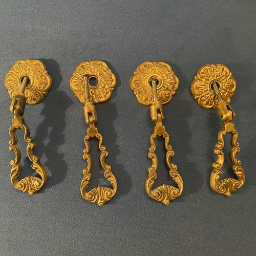 Brass handles used, set of 4, 1950s-60s