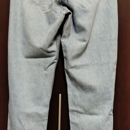 Women's high-waist jeans size 28 like new, turquoise with fabric details