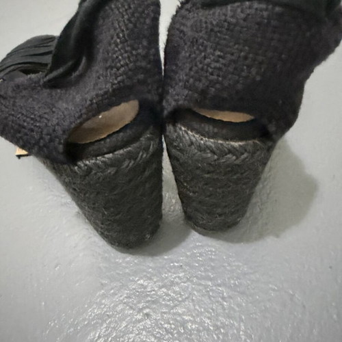 Castaner espadrilles with heel used, black, ankle ties, size 37
