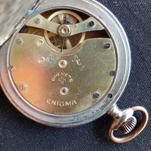 Enigma gold-plated Swiss pocket watch, mechanical