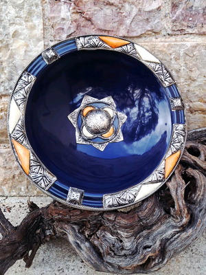 MoroccanPlate болиера като нова, керамична декоративна мароканска чиния