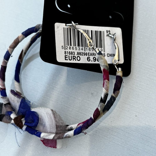 Earrings multicolored with fabric new