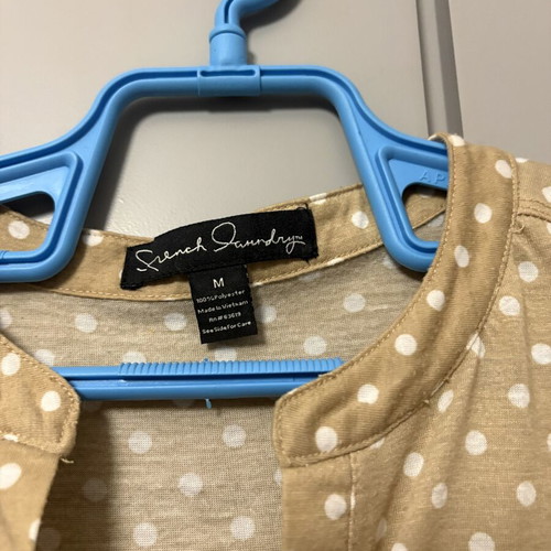 French Laundry women's polka dot shirt with knot, size M