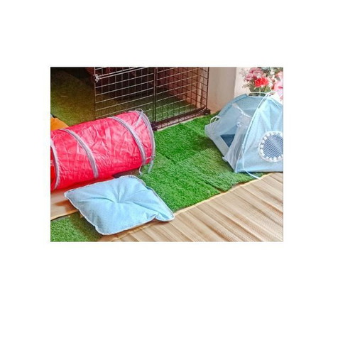 Pet bed tent for dog and cat blue with pillow and curtains