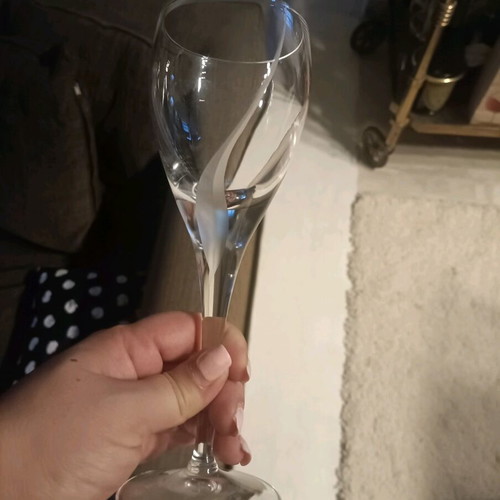 Crystal glasses with design, like new, set of 5
