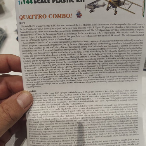 Avia B.534 early series model planes 1/144 scale, like new, set of four