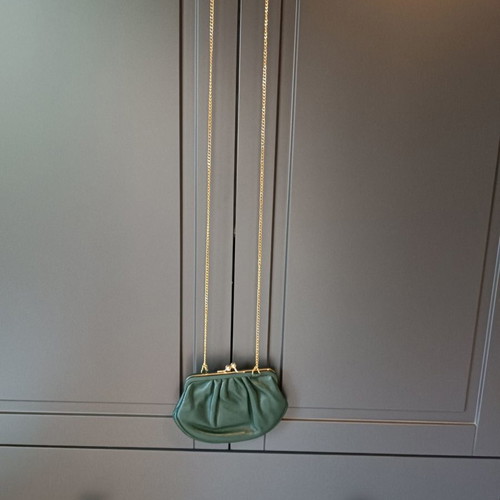 Small cross body wallet bag used, dark green