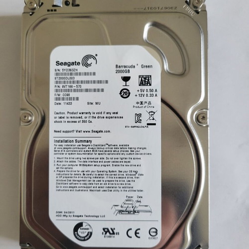 Seagate ST2000DL003 Barracuda 2TB 3.5" SATA 3 HDD used
