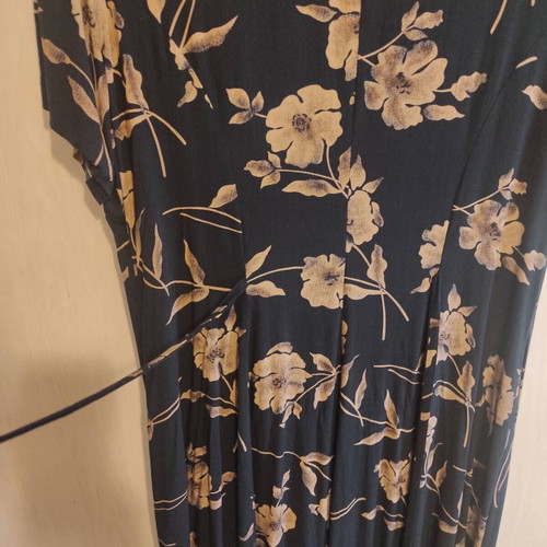 Vintage dress like new, black with brown floral pattern, size L