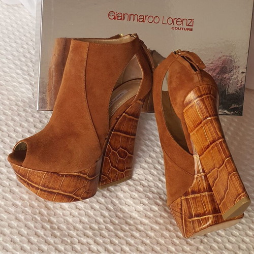 Gianmarco Lorenzi platform sandals new, genuine leather, size 37, brown