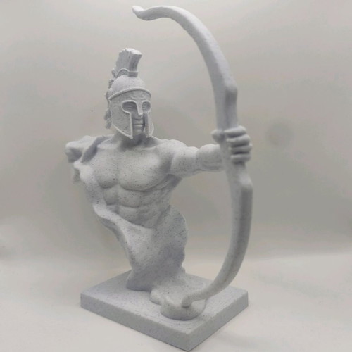 Spartan Archer Bust decorative statue with marble look, new