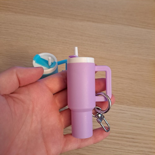 Mini Charm keychains small thermos, pack of 2