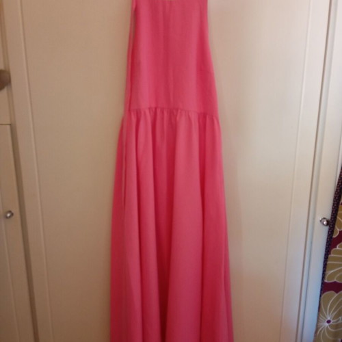 Zara poplin dress halter neck pink new, size L
