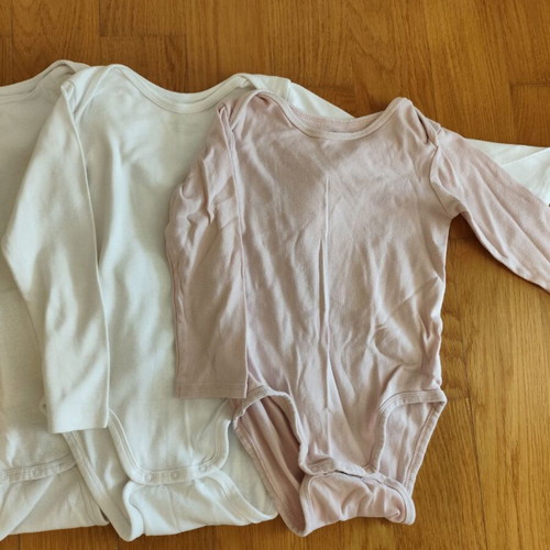 H&M long-sleeve baby bodysuits, 6 pieces, 98cm