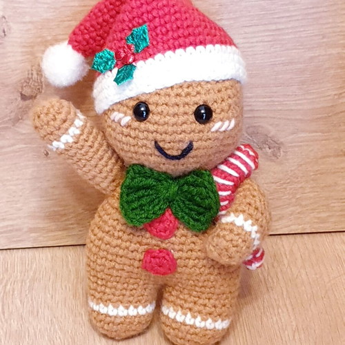 Gingerbread Man Amigurumi Christmas Figure Handmade, new