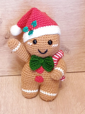 Gingerbread Man Amigurumi Christmas Figure Handmade, new