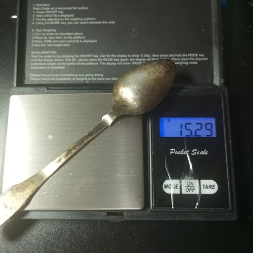 Silver Spoon 84 Zolotniki with Imperial Russian Eagle used, antique 1849