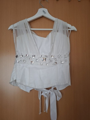 Wedding dress by Dimitris Skarpas satin bustier with stones and soft tulle, like new, size S
