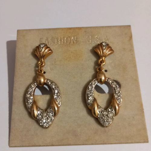 Earrings with rhinestones 4cm length new
