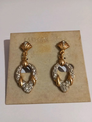 Earrings with rhinestones 4cm length new