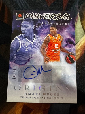 2025-26 Panini Origins EuroLeague Omari Moore Universal Auto Autograph /99