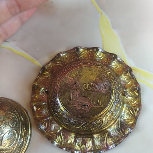 Vintage Turkish brass bowl decoration
