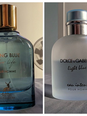 Dolce & Gabbana Light Blue Eau Intense Pour Homme 100ml used with Maison Alhambra Daring Blue gift