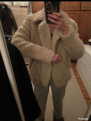 Hm Teddy aviator jacket used, beige, size S