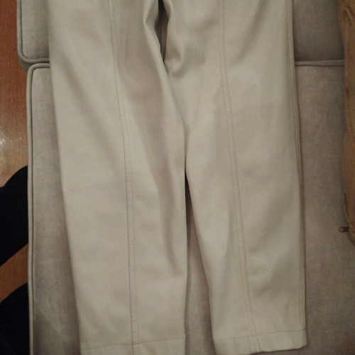BSB high-waisted faux leather pants like new, off-white