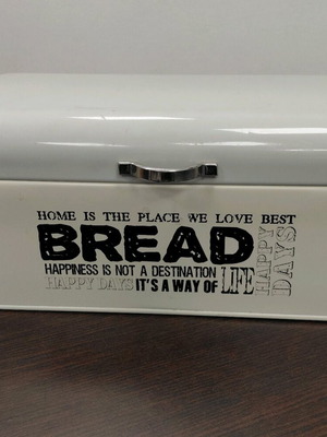 Metal bread box VICKO used, dimensions 42×22×16 cm