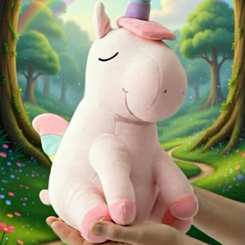 Tikl plush unicorn 57cm in soft pink like new
