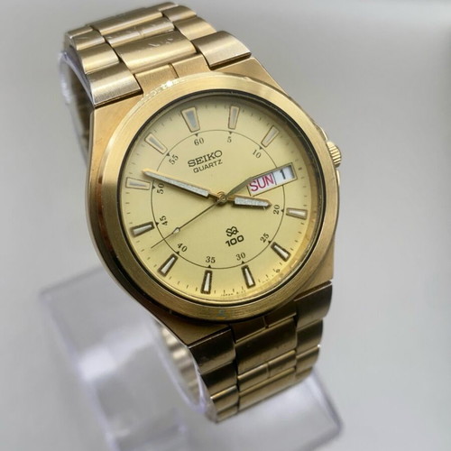 Seiko Quartz 100M 8123-7100 μεταχειρισμένο, επιχρυσωμένο 38mm